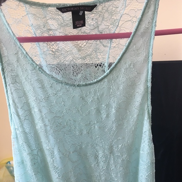 Victoria Secret Blue Lace Open Back Dress or Cover Up - Picture 3 of 6